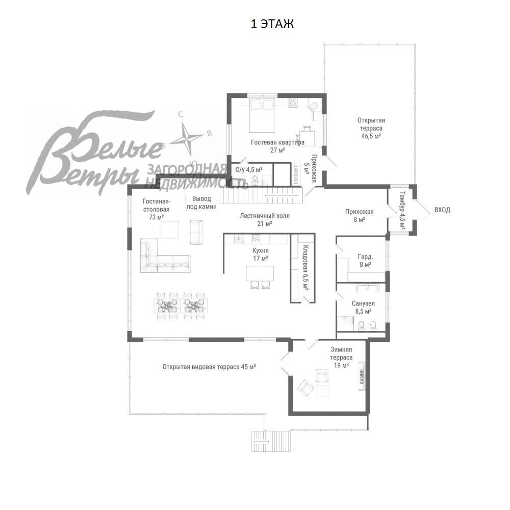Дом Варварино эко-поселок  id 184-922 планировка1