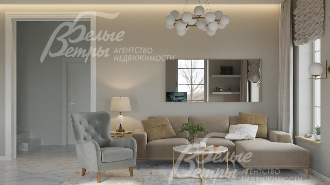 Отделка выполнена по комплексному авторскому дизайн‑проекту, включающему расстановку мебели и элементы декора