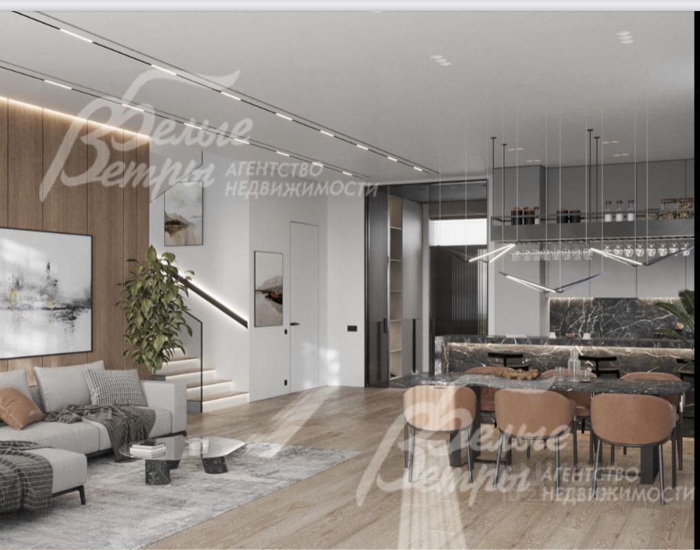 Визуализация: возможное оформление кухни-гостиной-столовой в едином функциональном пространстве (есть дизайн-проект интерьера)