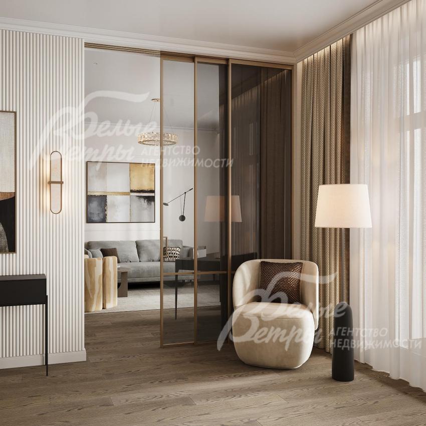 Визуализация кабинет в мастер-спальне