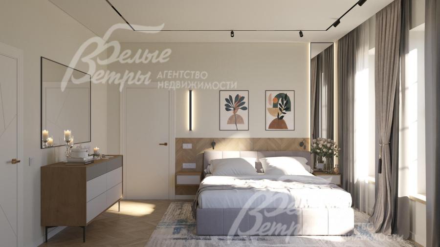 Все спальни в доме укомплектованы мебелью под ключ в соответствии с дизайн-проектом