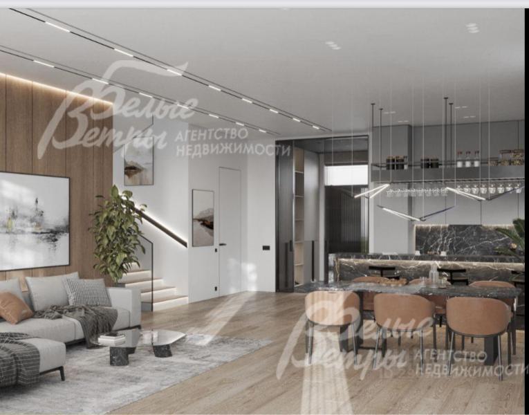 Визуализация: возможное оформление кухни-гостиной-столовой в едином функциональном пространстве (есть дизайн-проект интерьера)