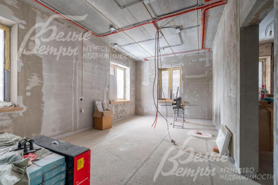 Кухня-гостиная 27 кв.м - на стенах шпаклёвка под покраску