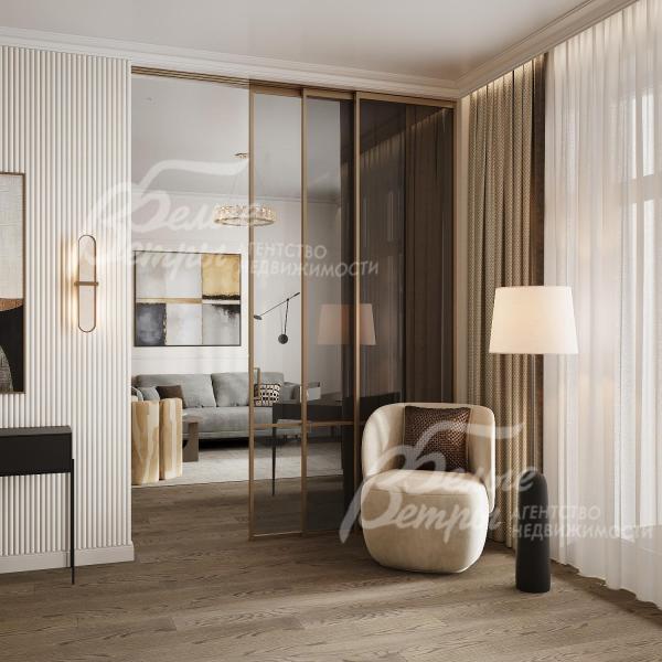 Визуализация кабинет в мастер-спальне