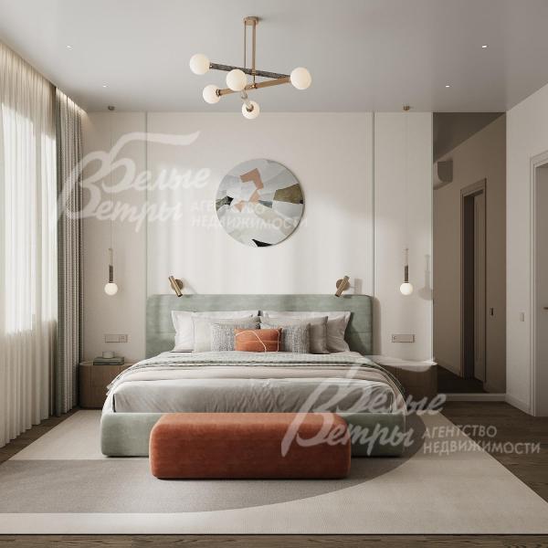 Визуализация интерьера спальни-3