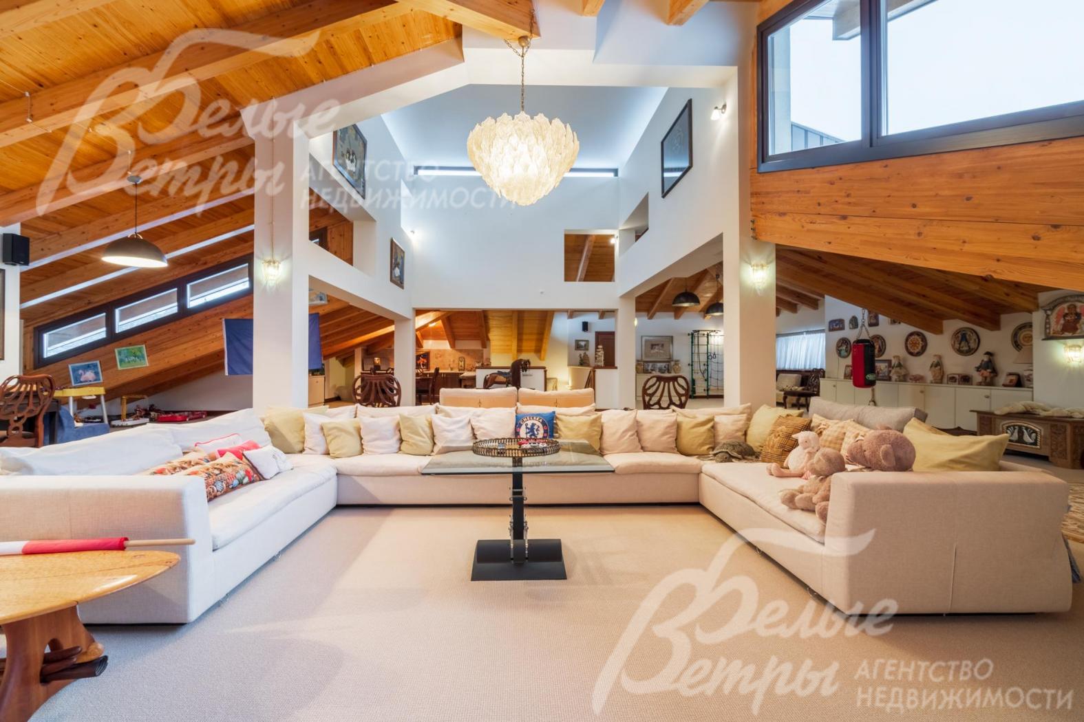 Мультизональная мансарда с ТВ-зоной, спортивным уголком, кухней, игровой и рабочим местом