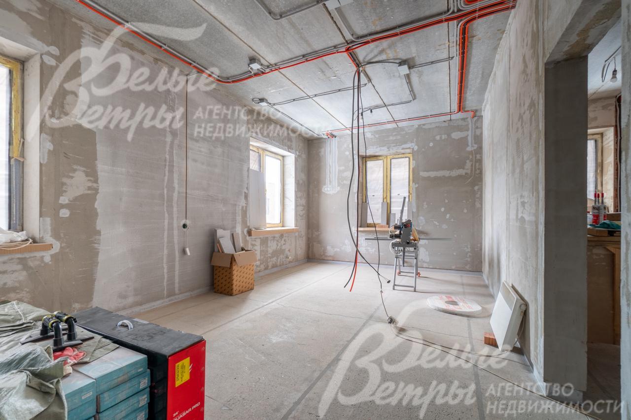 Кухня-гостиная 27 кв.м - на стенах шпаклёвка под покраску