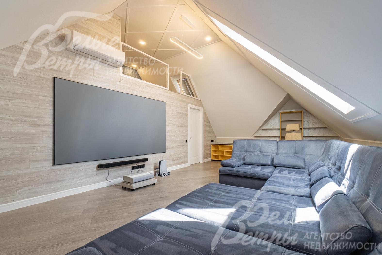 Кинотеатр 4К + кабинет 50 кв.м. Экран ALR - 120 дюймов (около 3 м)