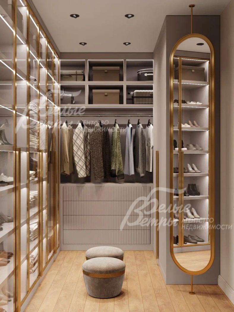 Визуализация. Гардеробная в мастер-спальне